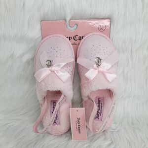 Juicy Couture Light Pink Faux Fur Slippers Little Girl.